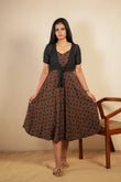 Mocha Charm Polka Dress with Jacket