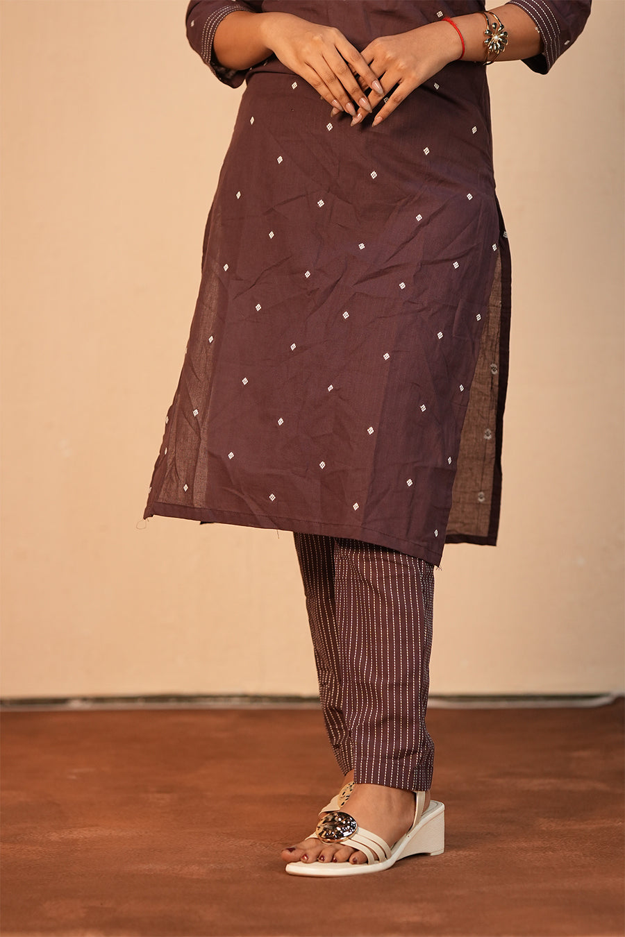 Mauve Handloom Kurti Set