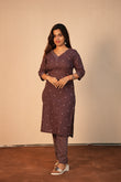 Mauve Handloom Kurti Set