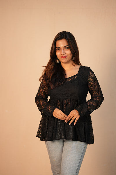 Bella Lace Peplum Top