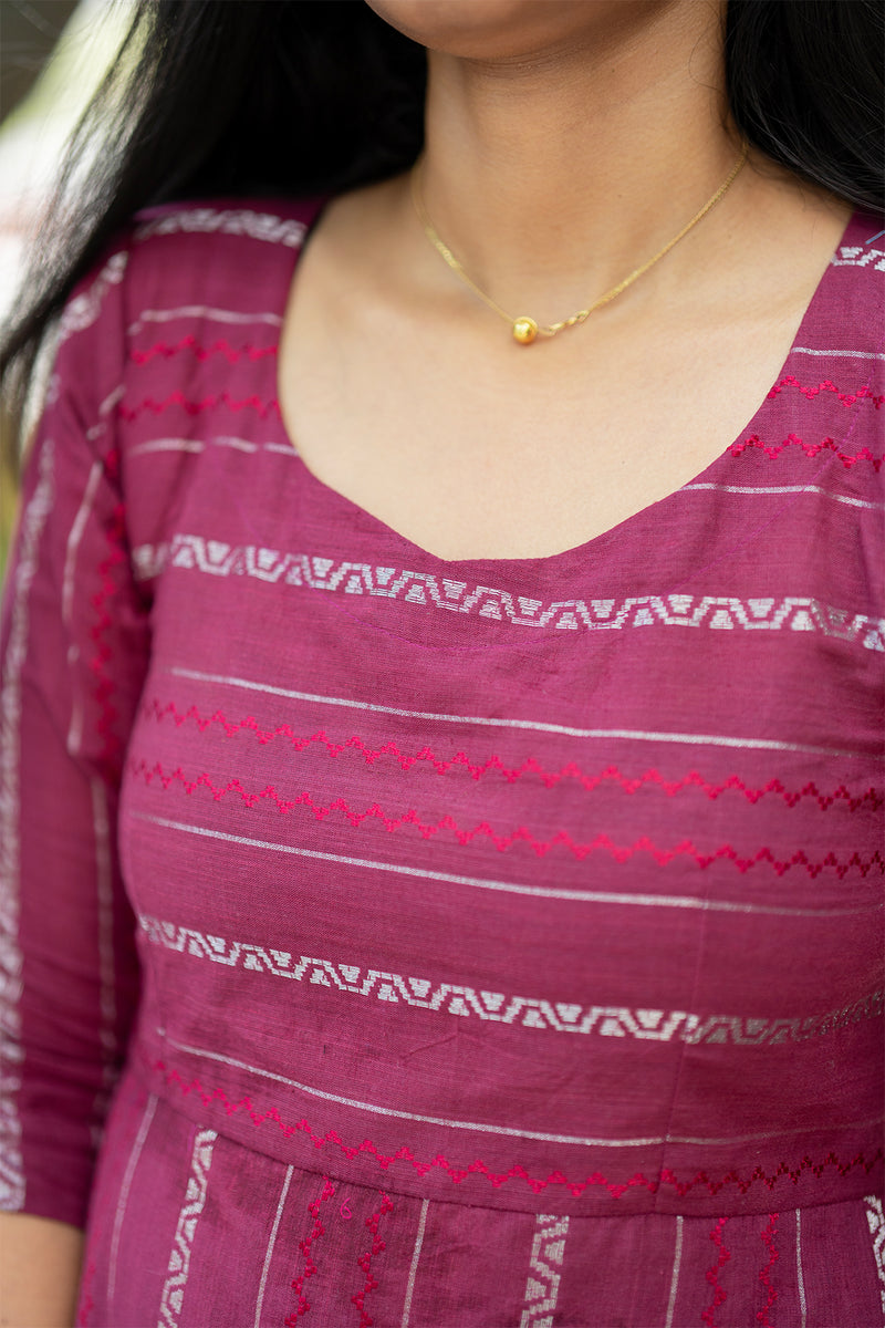 Maroon Handloom Cotton Co-ord Set