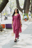 Maroon Handloom Cotton Co-ord Set
