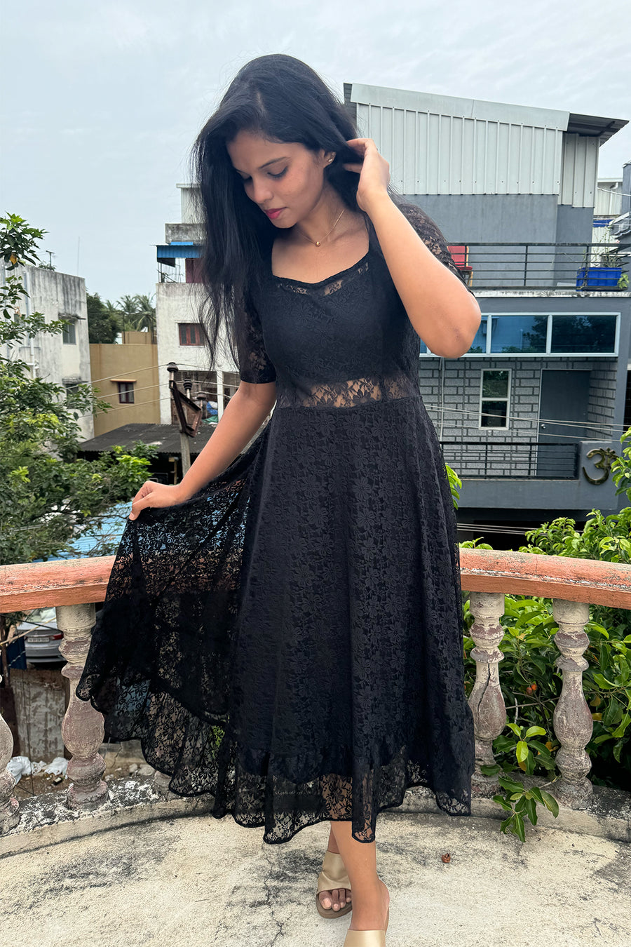 Kushi Black Lace Dress