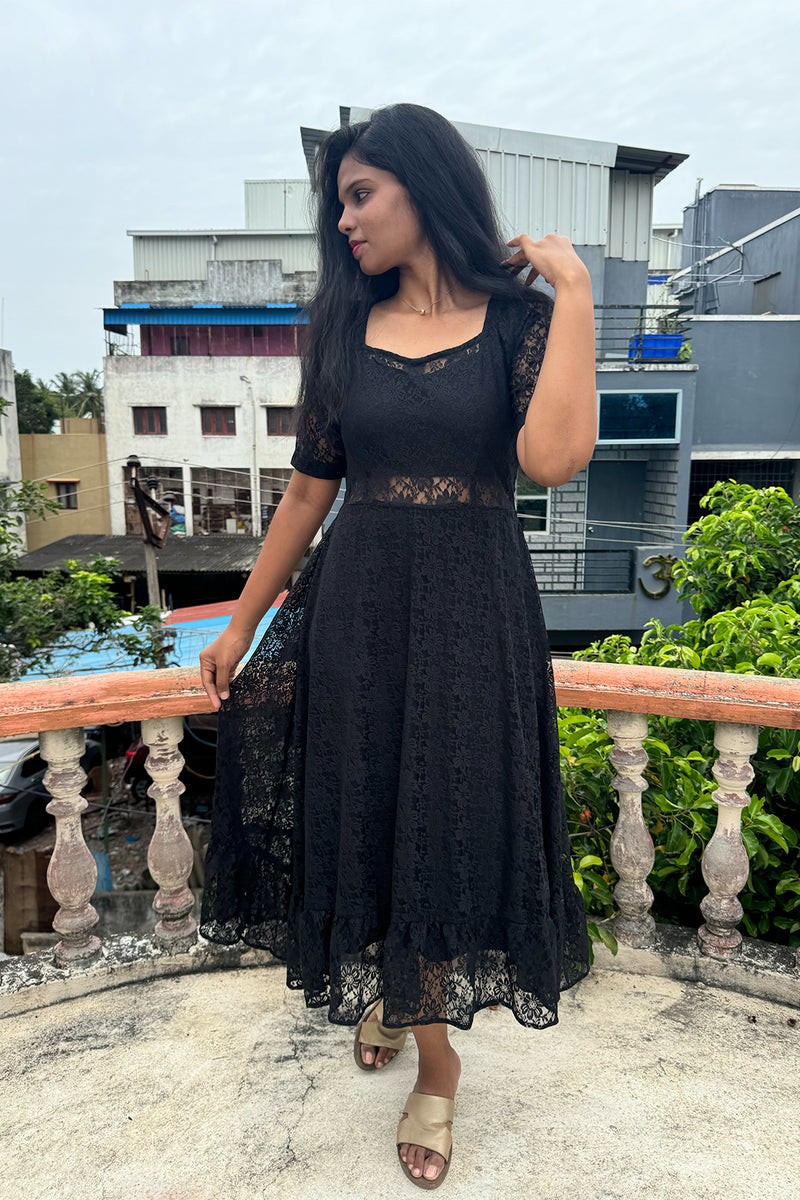 Kushi Black Lace Dress