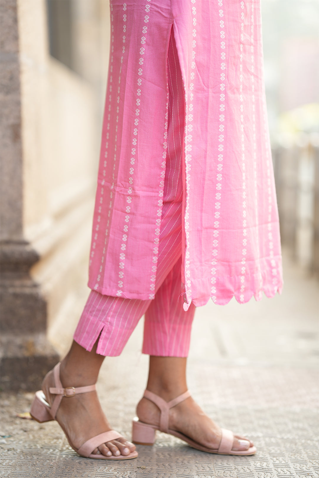 Pink Cloud Handloom Cotton Co-ord Set