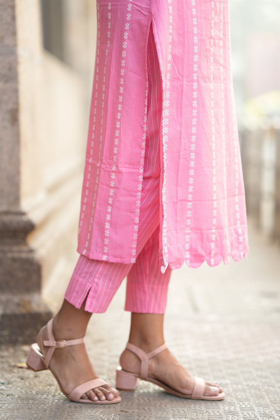 Pink Cloud Handloom Cotton Co-ord Set